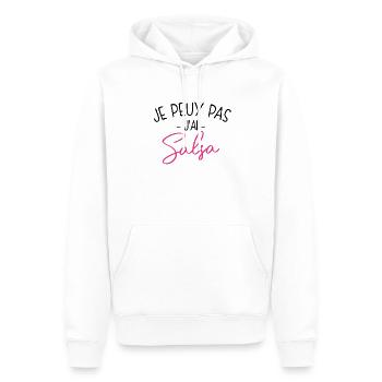J'ai salsa Cadeau humour personnalisé - Sweat à capuche Premium bio Homme - blanc - Devant - Nico (187cm)