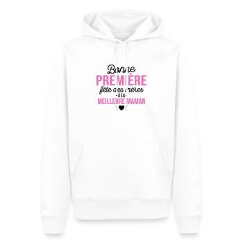 Joyeuse Fête Des Mères À La Meilleure Maman - Sweat à capuche Premium bio Homme - blanc - Devant - Nico (187cm)