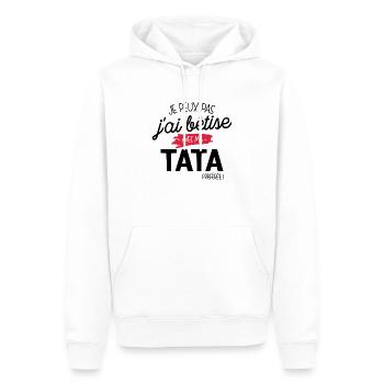 Bêtise Avec Ma Tata Préférée - Sweat à capuche Premium bio Homme - blanc - Devant - Nico (187cm)