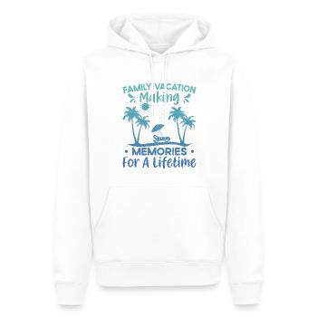 Vacances d’été en famille Créer des souvenirs - Sweat à capuche Premium bio Homme - blanc - Devant - Nico (187cm)