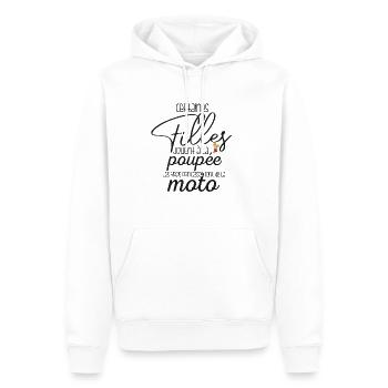 Princesses Motardes Authentiques - Sweat à capuche Premium bio Homme - blanc - Devant - Nico (187cm)
