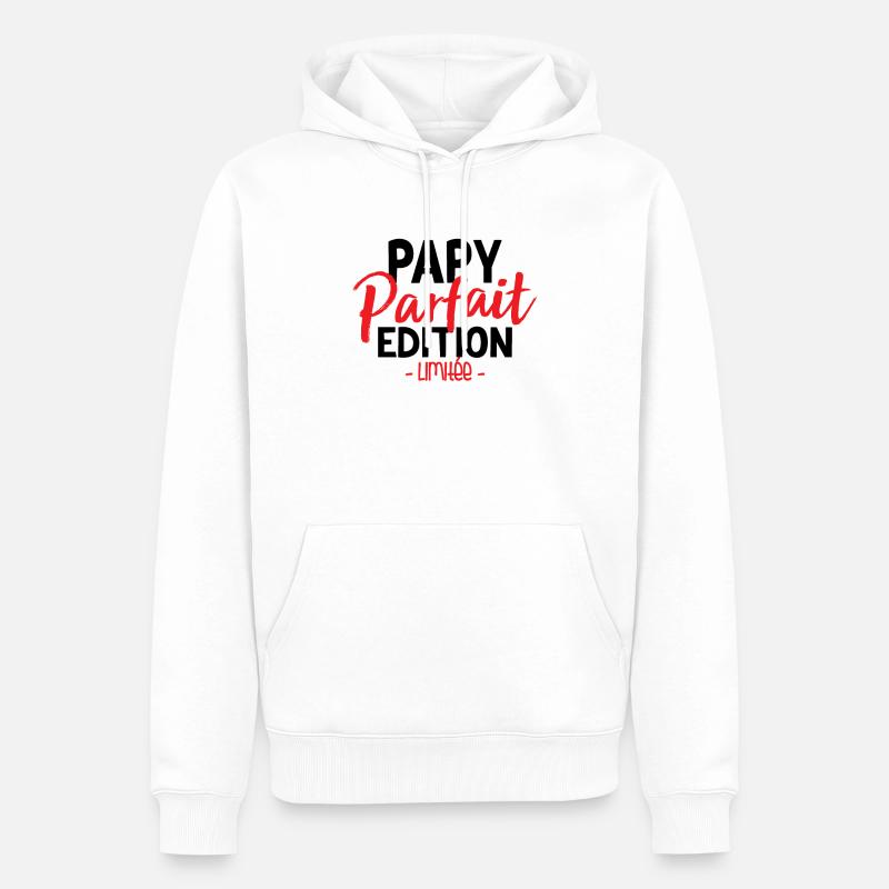 Papy Parfait - Édition Limitée - Sweat à capuche Premium bio Homme - blanc