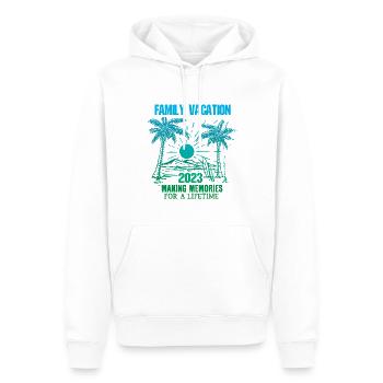 Vacances d’été en famille Créer des souvenirs - Sweat à capuche Premium bio Homme - blanc - Devant - Nico (187cm)