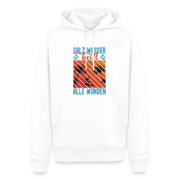 Salz Wasser heilt alle Wunden - Männer Premium Bio Hoodie - Weiß - Vorne - Nico (187cm)
