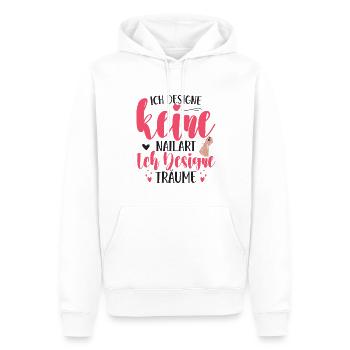 Ich designe keine Nailart Nageldesignerin - Männer Premium Bio Hoodie - Weiß - Vorne - Nico (187cm)
