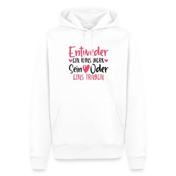 Entweder ein Kunstwerk Sein Nageldesignerin - Männer Premium Bio Hoodie - Weiß - Vorne - Nico (187cm)