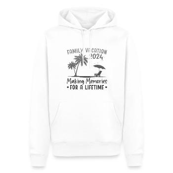 Vacances d’été en famille Créer des souvenirs - Sweat à capuche Premium bio Homme - blanc - Devant - Nico (187cm)
