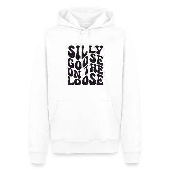 The stupid goose at large - Men’s Premium Organic Hoodie - white - Front - Nico (187cm)