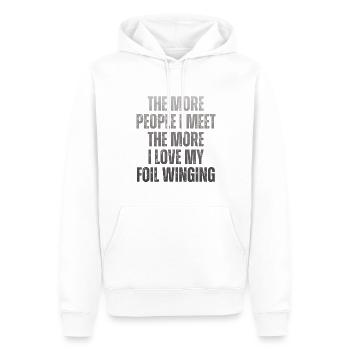 Wing Surfer Wingsurfing Retro Foil Wing - Männer Premium Bio Hoodie - Weiß - Vorne - Nico (187cm)