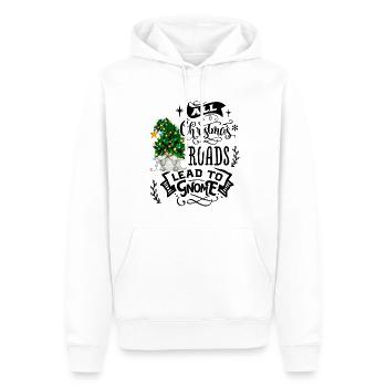 Gnomies de Noël Tous les chemins mènent au Gnome - Sweat à capuche Premium bio Homme - blanc - Devant - Nico (187cm)