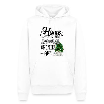 La maison est l’endroit où mes gnomies sont gnome de Noël - Sweat à capuche Premium bio Homme - blanc - Devant - Nico (187cm)