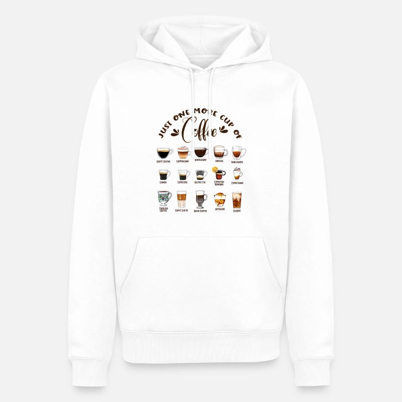 Noch eine Tasse Kaffee - Kaffeearten - Männer Premium Bio Hoodie - Weiß