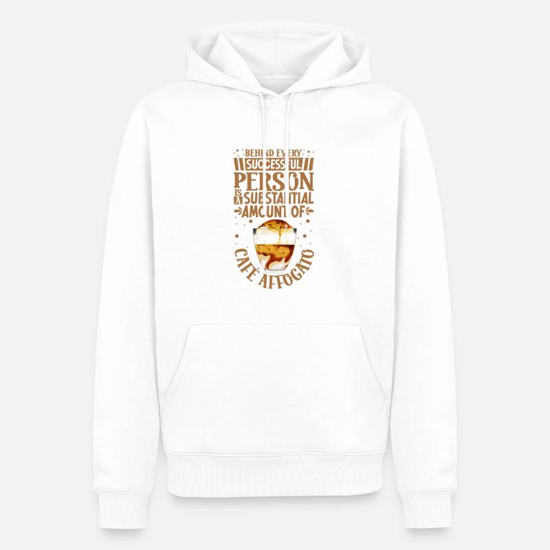 Succès seulement avec Café Affogato - Sweat à capuche Premium bio Homme - blanc