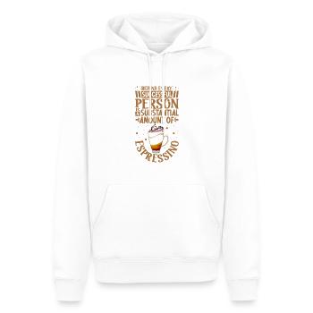 Erfolgreich nur mit Espressino - Männer Premium Bio Hoodie - Weiß - Vorne - Nico (187cm)