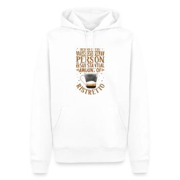 Erfolgreich nur mit Ristretto - Männer Premium Bio Hoodie - Weiß - Vorne - Nico (187cm)