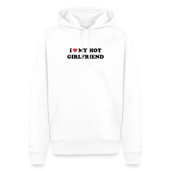 Aimer ma petite amie chaude - Sweat à capuche Premium bio Homme - blanc - Devant - Nico (187cm)