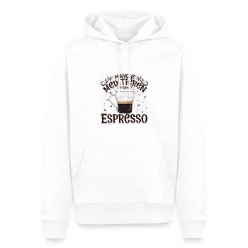Meditieren und Espresso - Männer Premium Bio Hoodie - Weiß - Vorne - Nico (187cm)