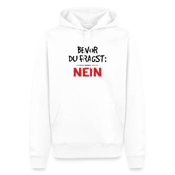 Klarer Blick: Bevor du fragst, nein - Männer Premium Bio Hoodie - Weiß - Vorne - Nico (187cm)
