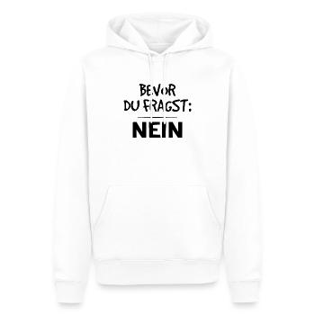 Vor der Frage, Nein - Männer Premium Bio Hoodie - Weiß - Vorne - Nico (187cm)