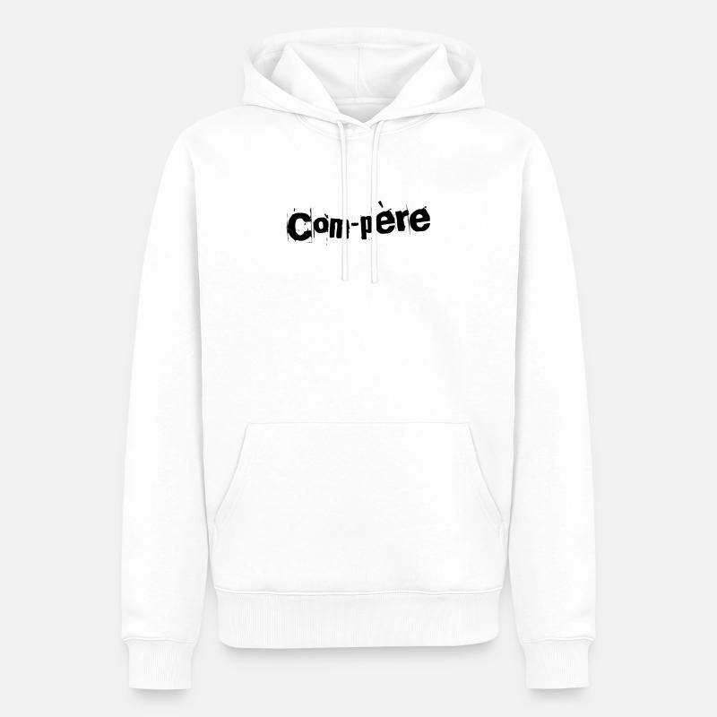 Papa Complice - Sweat à capuche Premium bio Homme - blanc