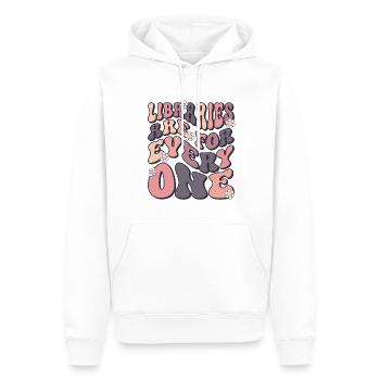 Les bibliothèques s’adressent à tous les amoureux des livres - Sweat à capuche Premium bio Homme - blanc - Devant - Nico (187cm)