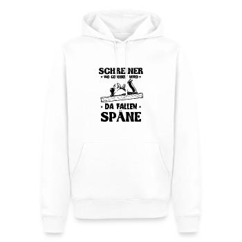 Schreiner wo gehobelt wird da Fallen Späne - Männer Premium Bio Hoodie - Weiß - Vorne - Nico (187cm)