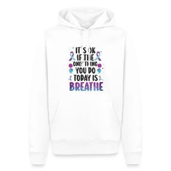 Guerrier de la santé mentale violet et turquoise - Sweat à capuche Premium bio Homme - blanc - Devant - Nico (187cm)
