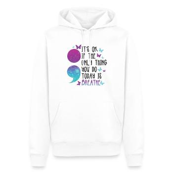 Sensibilisation à la prévention du suicide - Sweat à capuche Premium bio Homme - blanc - Devant - Nico (187cm)