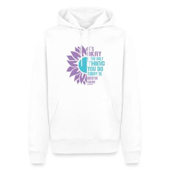 Sensibilisation à la prévention du suicide - Sweat à capuche Premium bio Homme - blanc - Devant - Nico (187cm)