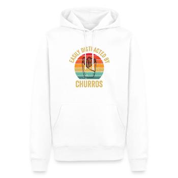 Facilement distrait par les churros - Sweat à capuche Premium bio Homme - blanc - Devant - Nico (187cm)
