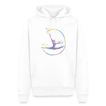 Gymnaste avec bande de gymnastique rythmique - Sweat à capuche Premium bio Homme - blanc - Devant - Nico (187cm)