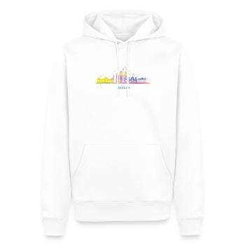 Skyline Bunt Berliner Stadtbild Berlin - Männer Premium Bio Hoodie - Weiß - Vorne - Nico (187cm)
