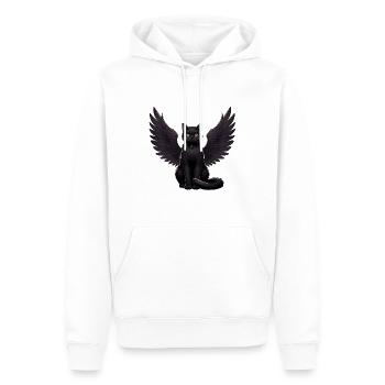 Chat noir Ange gothique Dark Angel - Sweat à capuche Premium bio Homme - blanc - Devant - Nico (187cm)