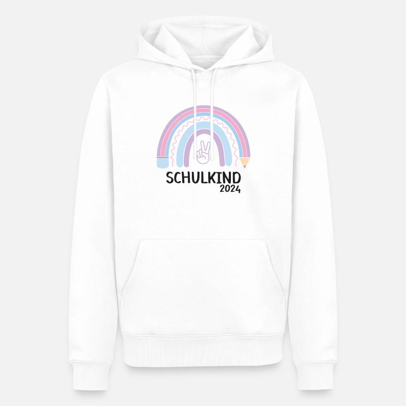 Schulanfang Einschulung Schulkind 2024 - Männer Premium Bio Hoodie - Weiß