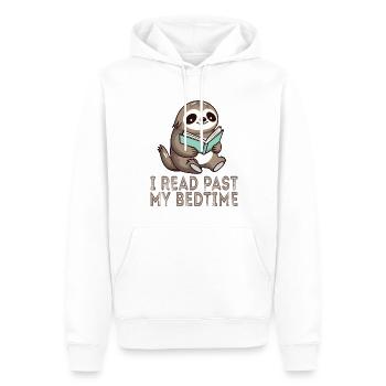 Je lis après le coucher lire paresseux - Sweat à capuche Premium bio Homme - blanc - Devant - Nico (187cm)