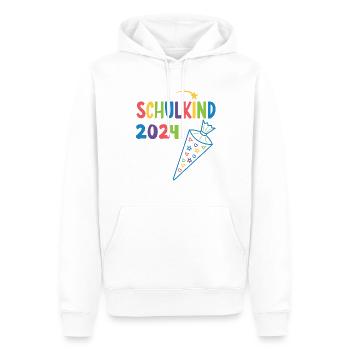 Début de l’inscription scolaire enfant scolaire 2024 - Sweat à capuche Premium bio Homme - blanc - Devant - Nico (187cm)