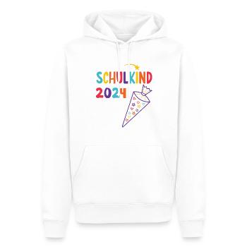 Début de l’inscription scolaire enfant scolaire 2024 - Sweat à capuche Premium bio Homme - blanc - Devant - Nico (187cm)