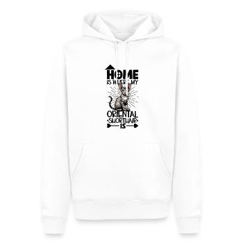 Accueil - Oriental Shorthair - Sweat à capuche Premium bio Homme - blanc - Devant - Nico (187cm)