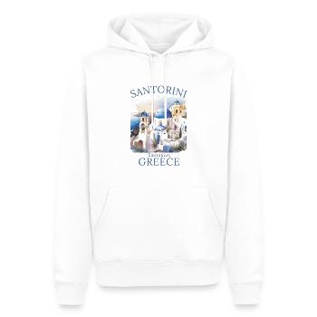 Santorini Greece Landscape - Men’s Premium Organic Hoodie - white - Front - Nico (187cm)