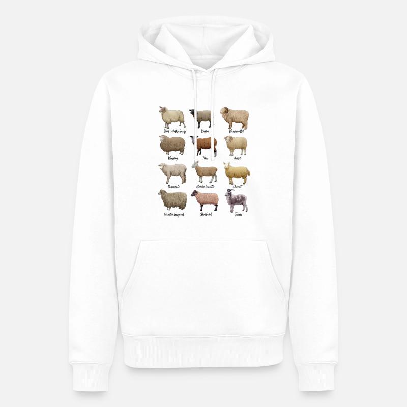 Dessins de moutons - Moutons - Sweat à capuche Premium bio Homme - blanc