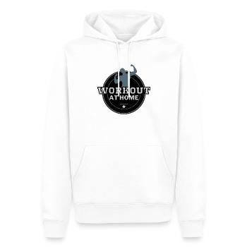 Homme biceps entraînement à la maison - Sweat à capuche Premium bio Homme - blanc - Devant - Nico (187cm)
