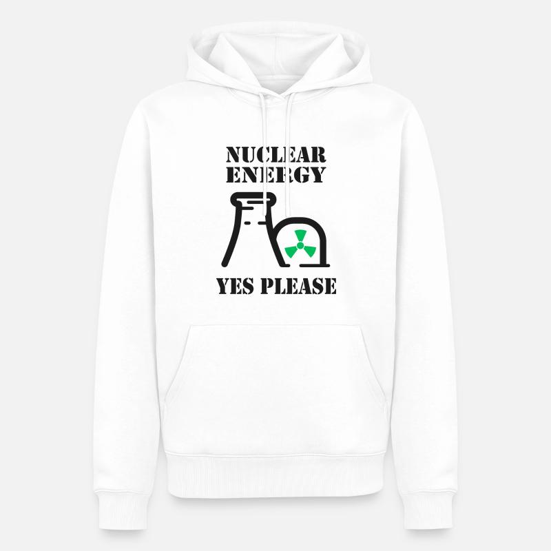 Kernenergie, Ja bitte, Atomkraft - Männer Premium Bio Hoodie - Weiß
