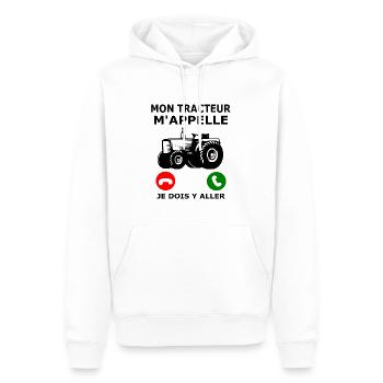 My tractor calls me I have to go Tractor - Men’s Premium Organic Hoodie - white - Front - Nico (187cm)