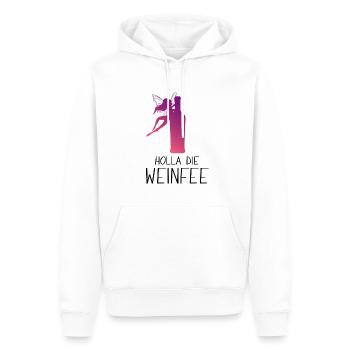 Weißwein Rotwein JGA Vino Wein - Holla die Weinfee - Männer Premium Bio Hoodie - Weiß - Vorne - Nico (187cm)