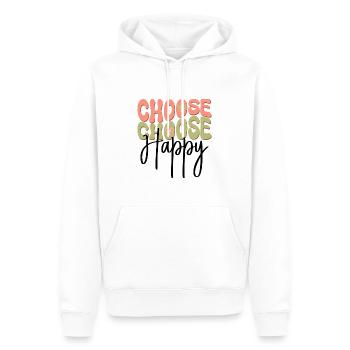Choose Happy - Männer Premium Bio Hoodie - Weiß - Vorne - Nico (187cm)