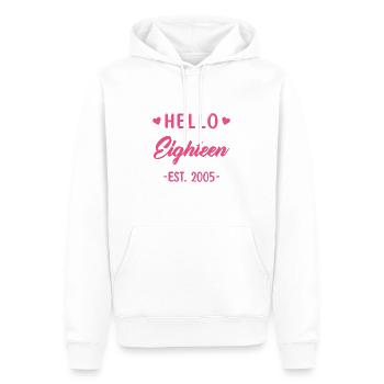 Hello Eighteen 2005 18 Geburtstag Mädchen - Männer Premium Bio Hoodie - Weiß - Vorne - Nico (187cm)