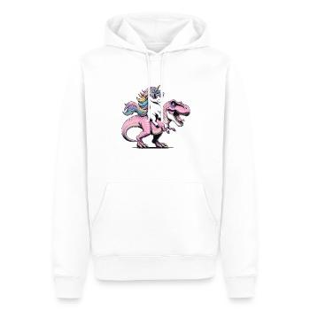 Einhorn Dinosaurier Fantasy Kreatur Geschenk - Männer Premium Bio Hoodie - Weiß - Vorne - Nico (187cm)