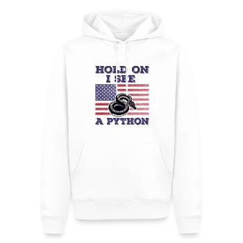 Python Drapeau Américain Cadeau Original Drôle - Sweat à capuche Premium bio Homme - blanc - Devant - Nico (187cm)