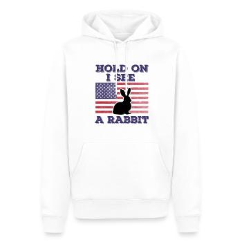 Lapin Drapeau Américain Cadeau Original Drôle - Sweat à capuche Premium bio Homme - blanc - Devant - Nico (187cm)