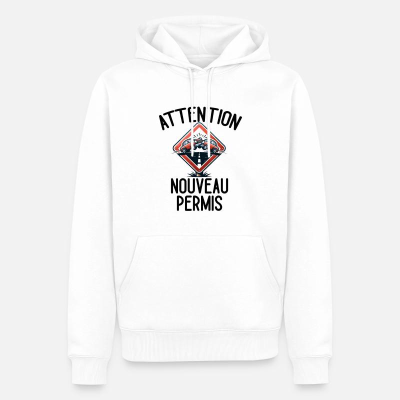 Führerschein Geschenkidee Humor Fahrschule - Männer Premium Bio Hoodie - Weiß